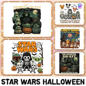 Star Wars Halloween Png Bundle, 20 PNG Star Wars Family, Funny Star Wars Png Bundle, Trick Or Treat Png, Spooky Season Png, Halloween Png