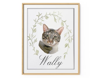 Custom Watercolor Pet Portrait | Personalized Dog or Cat Painting