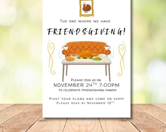 Friendsgiving Invitation • Friends-Inspired Thanksgiving Printable • Digital Download Party Invite • Funny Friends Theme Fall Gathering