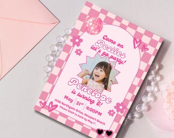 Barbie Theme Birthday Invitation | Printable Editable Girl Birthday Party Invite | Instant Download
