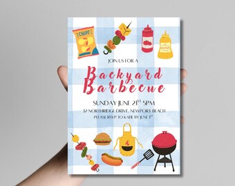 Editable Backyard BBQ Invitation: Summer Picnic Party Template (Digital Download)