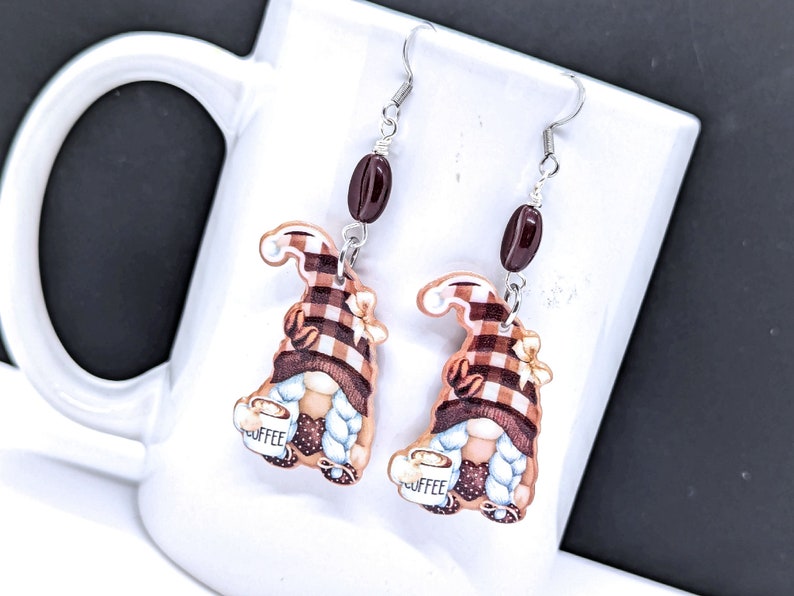 Coffee Bean Gnome Earrings
