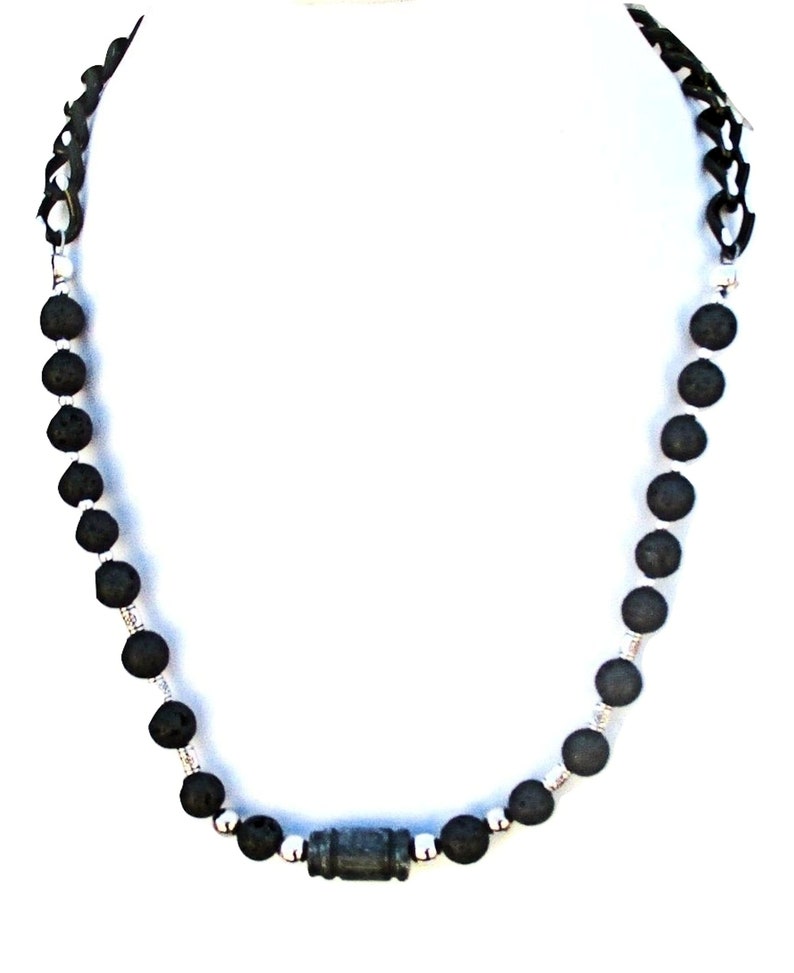 Black Lava Necklace Lava Rock Jewelry Unisex Necklace Black - Etsy Hong ...