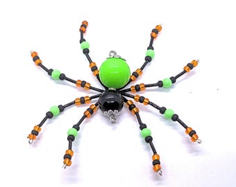 Halloween Beaded Spider Decor, Not a Toy, Spooky Creepy Decorations, Gothic Home, Collectible Xmas Spider