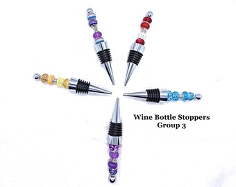 Colorful Wine Bottle Stoppers, Black Silicone Barware for Wine Lovers, Hostess Gift, Handcrafted Wine Accessories, Holiday Entertaining