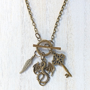 Fantasy Vintage Dragon Eye Key Necklace - Inspire Uplift