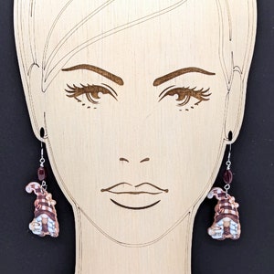 Coffee Bean Gnome Earrings on model
