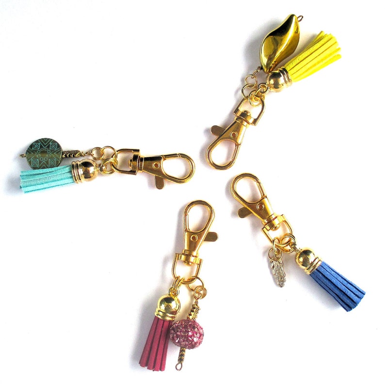 Gold Zipper Pull Charms Tassel Zipper Pull Clip On Purse Etsy