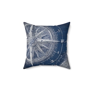 Nautical Compass Throw Pillow: Bohemian Home Decor