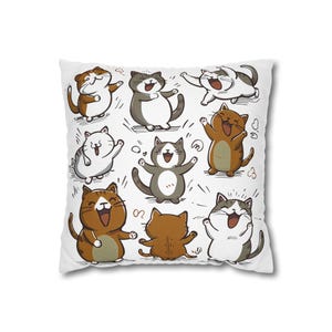 Cute Cat Pattern Pillowcase, Funny Cat Decor, Pet Lover Gift, Cozy Home Accessory, Kids Room Cushion Cover, Cat-Themed Home Decor