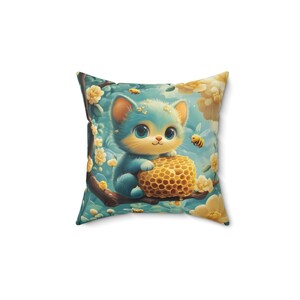 Cute Kitten Square Pillow | Cozy Home Decor, Cat Lover Gift, Nursery Cushion, Animal Print Pillow, Adorable Accent Cushion