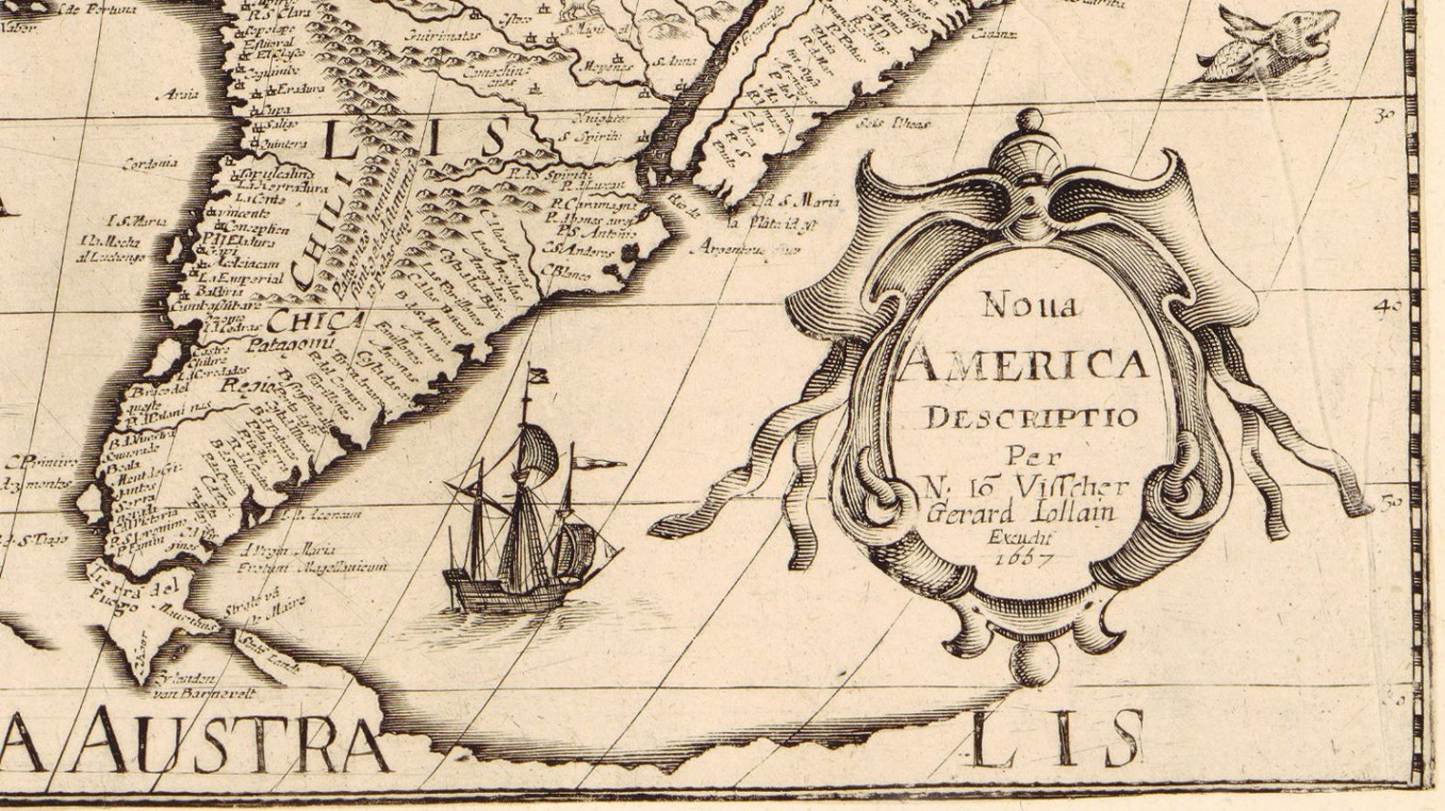 Map of America 1657 - Etsy