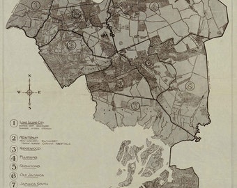 Queens New York Map 1918