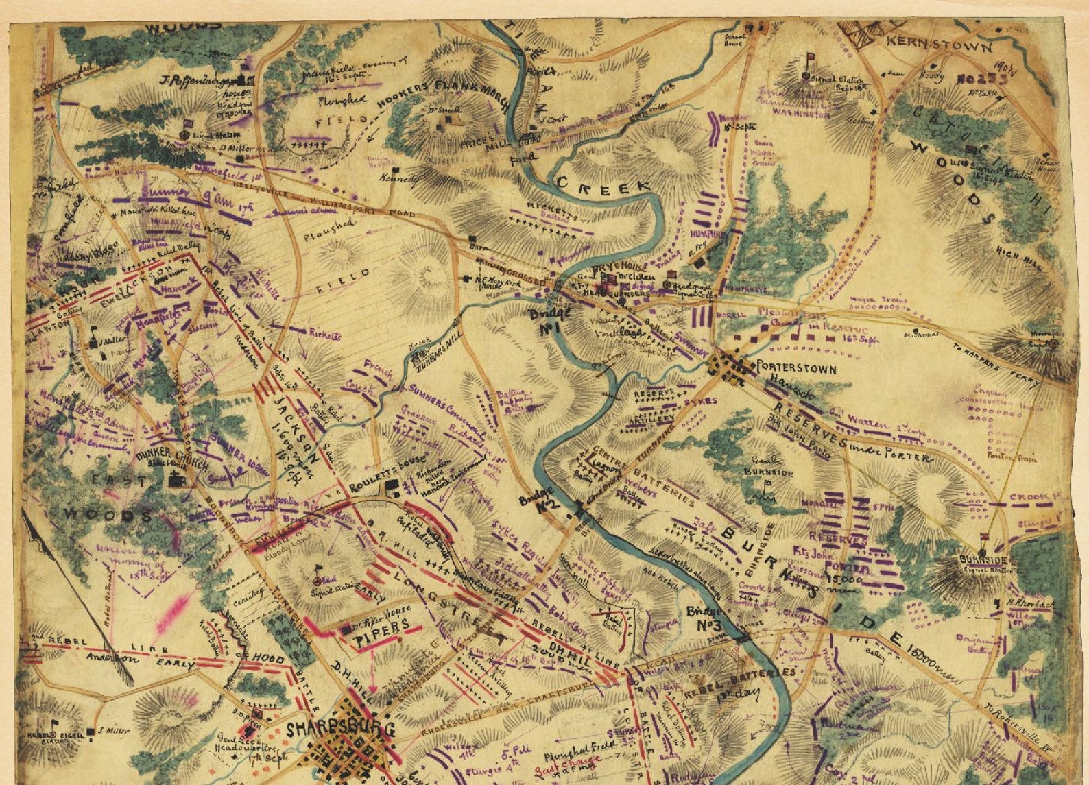 Antique Map Battle of Antietam - Il 1588xN.673937374 Pcr6