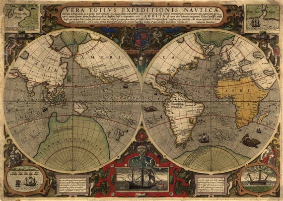Antique World Map 1595