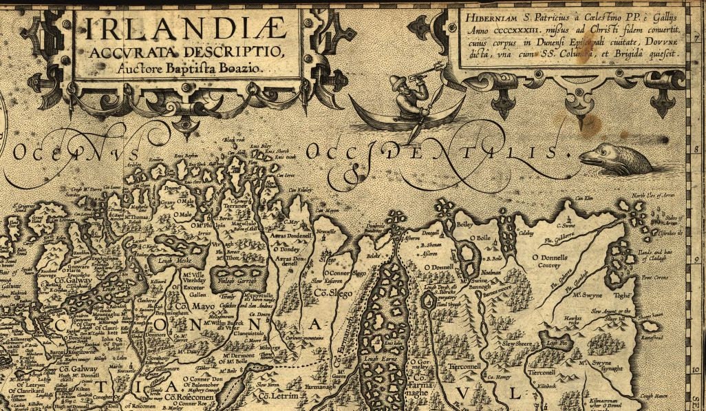 Antique Map of Ireland 1606 Etsy