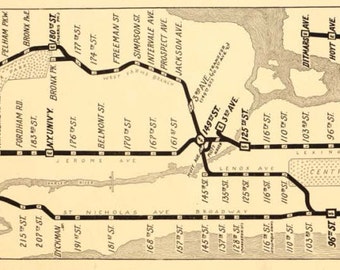 New York Subway Map 1918