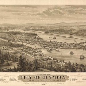 Olympia Washington Birds Eye Ver mapa 1879