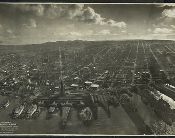 San Francisco Aerial Photograph Panoramic 1906 Earthquake