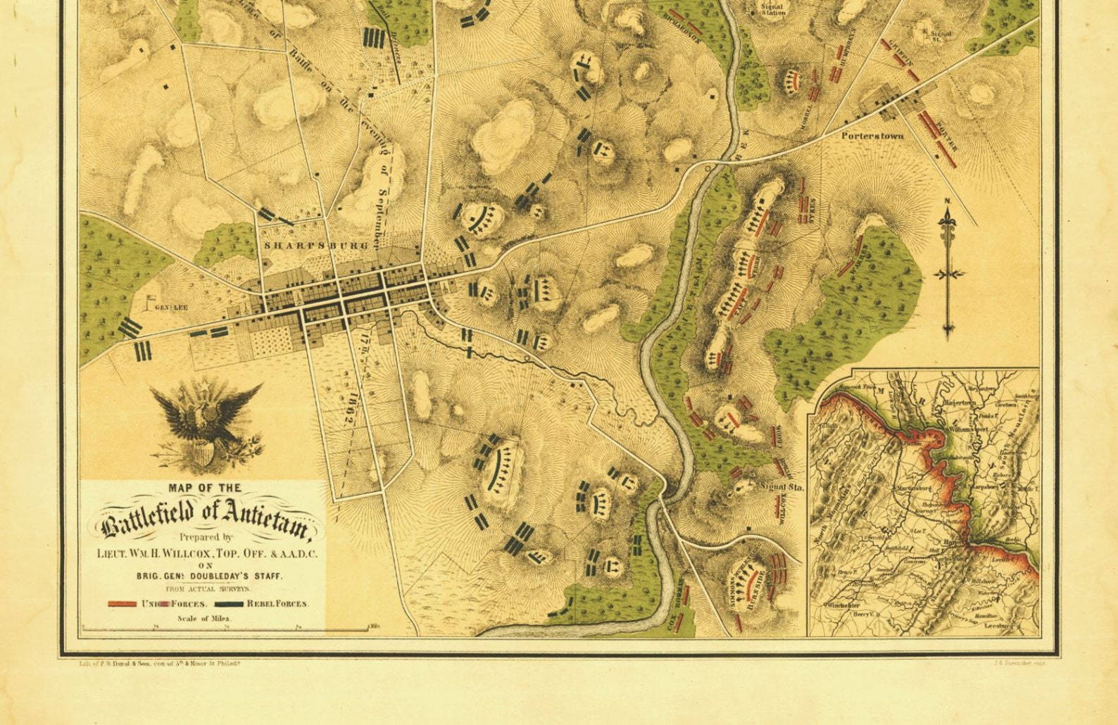 Antique Map Battle of Antietam - Il 1588xN.878043314 D50w