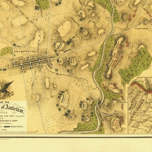 Antique Map Battle of Antietam 1862 Civil War - Etsy