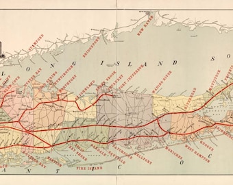 New York Long Island Railroad Map 1895