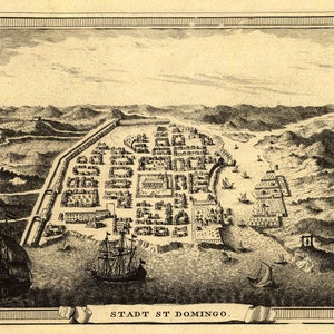 Antique Map Santo Domingo Dominican Republic 1755
