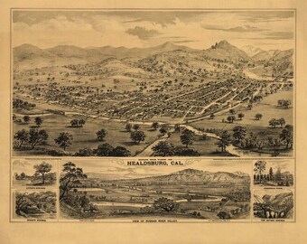 Antike Karte Heilsburg CA 1876