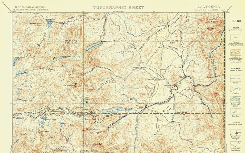 Truckee, CA USGS Topographic Map 1895 image 2