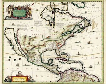 Antique Map of North America 1652