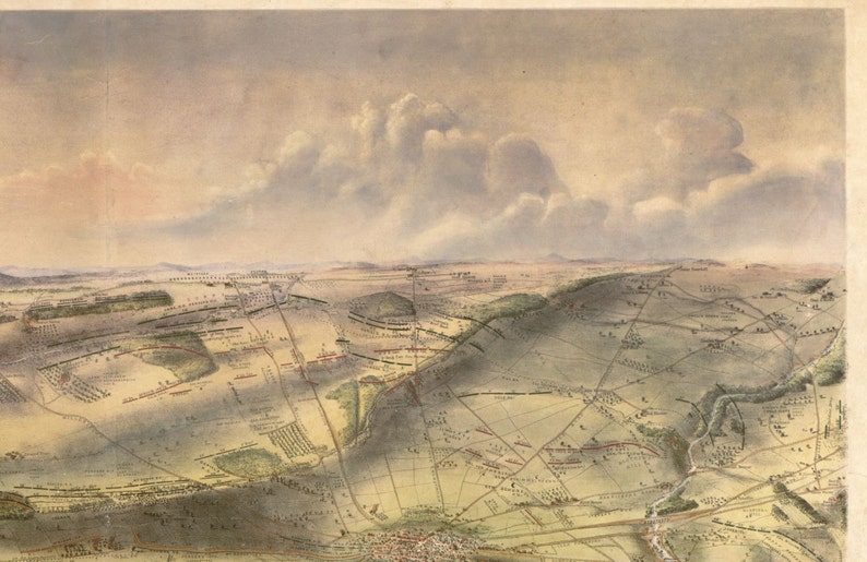 Bird's Eye View Map The Battle of Gettysburg 1863 Civil War image 5