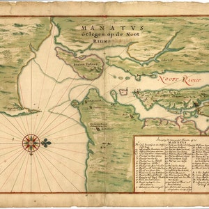 Mapa antiguo de Nueva York 1639 Manhattan