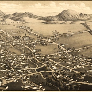Antique Bird's Eye View Map Santa Fe New Mexico 1882 image 3