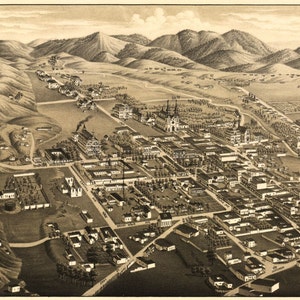 Antique Bird's Eye View Map Santa Fe New Mexico 1882 image 4