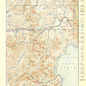 Truckee, CA USGS Topographische Karte 1895