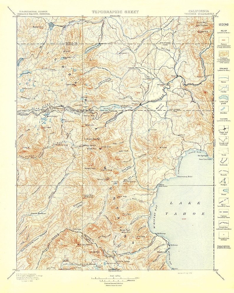 Truckee, CA USGS Topographic Map 1895 image 1