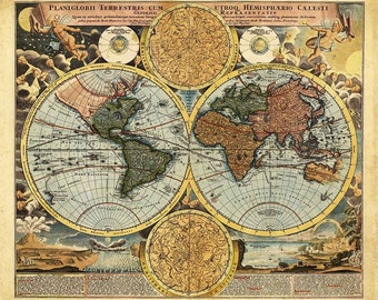 Carte du monde antique 1716