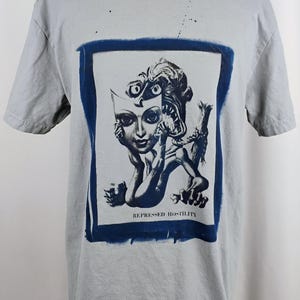Solar Printed Vintage Art &quot;Repressed Hostility&quot; T-shirt, Medium Cotton Shirt