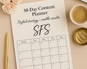 30 Day Instagram Content Calendar for Small Business Editable Canva Template Social Media Planner Styled for Success