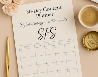 30 Tage Instagram Inhalt Kalender für kleine Unternehmen bearbeitbare Canva Vorlage Social Media Planner auf Erfolg ausgerichtet