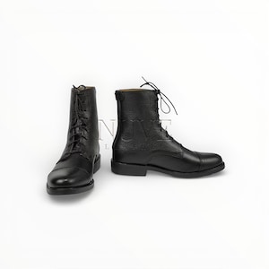 Handmade Pebbled Leather Combat Boots, Rear Zip Cap Toe Fashion Footwear