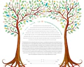 Modern Ketubah || Our Love Blooms #2 || Tree of Life, Judaic Symbols, Garden Wedding, Reform, Secular Ceremony, Interfaith Couple, LGBTQ+