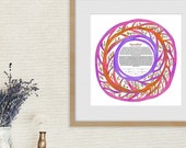 Modern Circular Ketubah || Love's Embrace || Branches, Wreath, Floral, Garden Wedding, Reform Text, Secular, Interfaith Couple, LGBTQ+