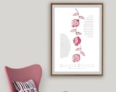 Modern Ketubah || Pomegranate branch || Garden Ketubah, Reform Ketubah, Interfaith Ketubah, Egalitarian ketubah, LGBTQ+, Wedding vows