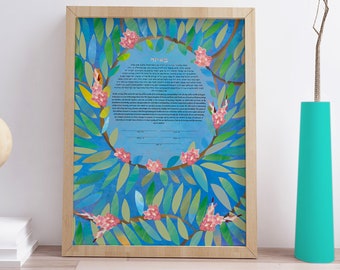 Modern Ketubah || Spring Love || Jewish, Interfaith, Garden Wedding, Garden Wedding, Reform, Secular Ceremony, Interfaith Couple, LGBTQ+