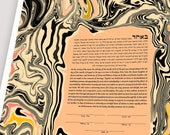 Modern Abstract Art Ketubah || The Journey || Marbling, Reform Text, Secular Ceremony, Interfaith Couple, LGBTQ+, Conservative