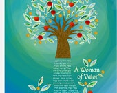 Woman of Valor | Eishet Chail || Tree of Life || Giclee print | English OR Hebrew | Unframed