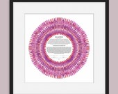 Modern Ketubah || Petals Hot Pink || Minimal, Garden Wedding, Reform Text, Secular Ceremony, Interfaith Couple, LGBTQ+, Circular, Flower