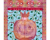 Woman of Valor, Eshet Chail, Pomegranate, Giclee print, English