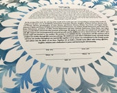 Modern Ketubah || Lace of Love || Circular, Uzbek, Reform Text, Secular Ceremony, Interfaith Couple, LGBTQ+, Color Options, Abstract